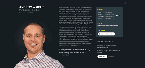 Bio of Andrew Wright on habaneroconsulting.com